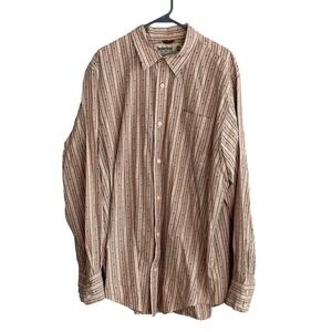 Timberland Men's Button-Down Shirt 2XL XXL Relaxed Striped Long Sleeve Western